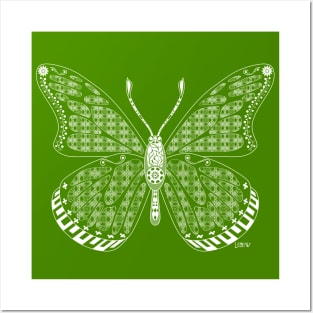 green butterfly ecopop art Posters and Art